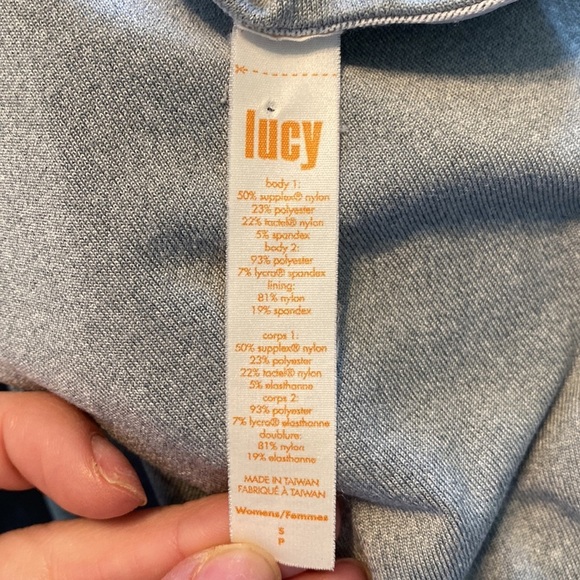 Lucy Athletic Razor Back Adjustable Bra Workout Grey Tank Top - Picture 5 of 5